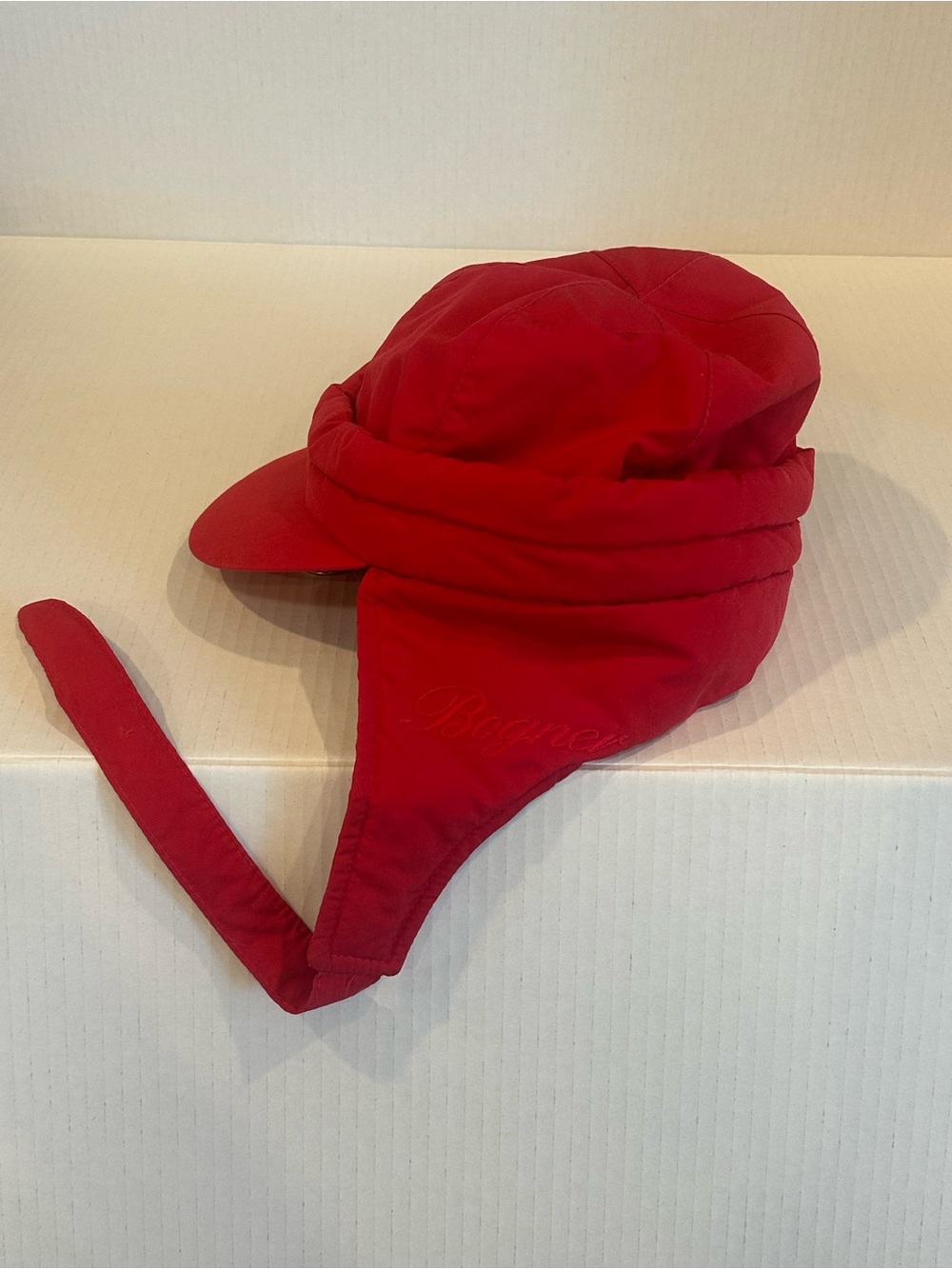 Vintage Bogner Winter Ski Hat Red Size Large Mint New Condition